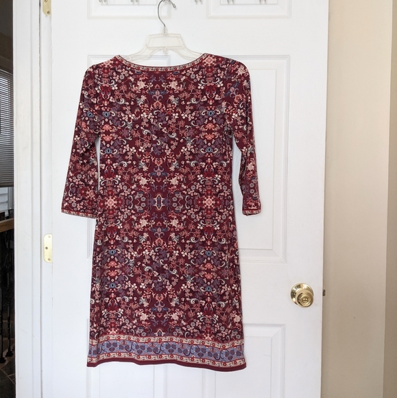 Max Studio Patterned 3/4 Length Sleeve Shift Dress - Picture 6 of 7